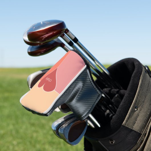 Heart Pattern aangepaste monogram putter cover (Insitu)