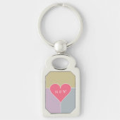 Heart Pattern aangepaste monogram sleutelketen Sleutelhanger (Voorkant)