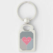 Heart Pattern aangepaste monogram sleutelketen Sleutelhanger (Voorkant)