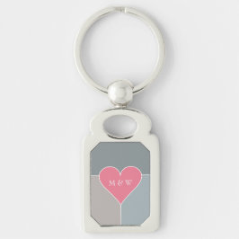 Heart Pattern aangepaste monogram sleutelketen Sleutelhanger