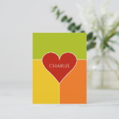 Heart Pattern, aangepaste naam briefkaart (Staand voorkant)