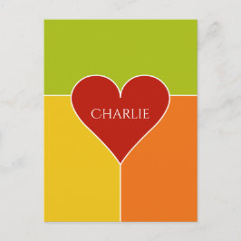 Heart Pattern, aangepaste naam briefkaart