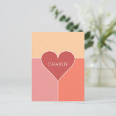 Heart Pattern, aangepaste naam briefkaart (Staand voorkant)