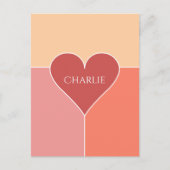 Heart Pattern, aangepaste naam briefkaart (Voorkant)