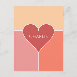 Heart Pattern, aangepaste naam briefkaart