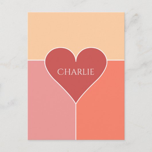 Heart Pattern, aangepaste naam briefkaart (Voorkant)