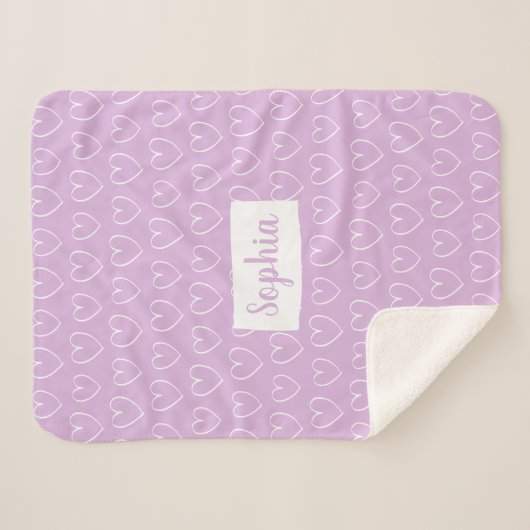 Heart Pattern Blanket - Kies uw kleur! Sherpa Deken (Voorkant (horizontaal))