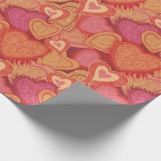 Heart Pattern Cadeaupapier (Hoek)