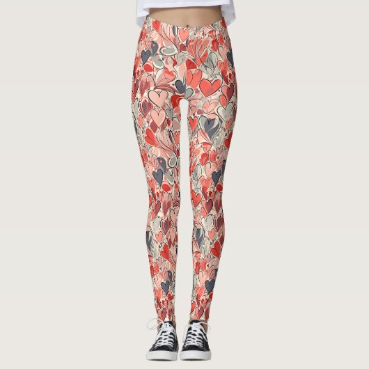 Heart Pattern - Cute and Lovely Valentine's Day Leggings (Voorkant)