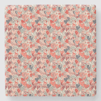 Heart Pattern - Cute and Lovely Valentine's Day Stenen Onderzetter