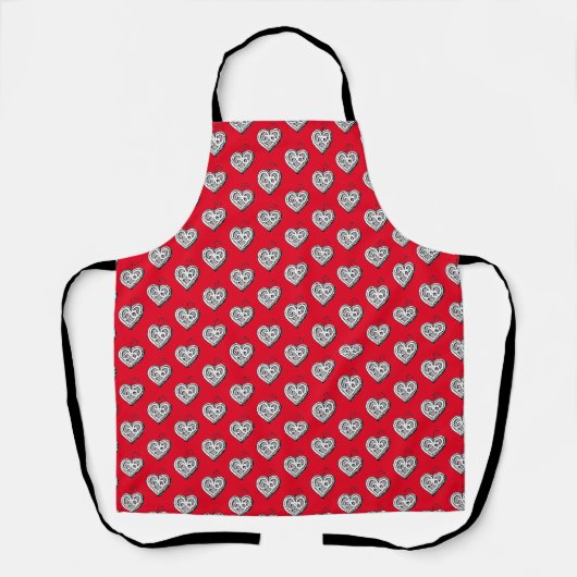 Heart Pattern Cute Red & Black Schort (Voorkant)