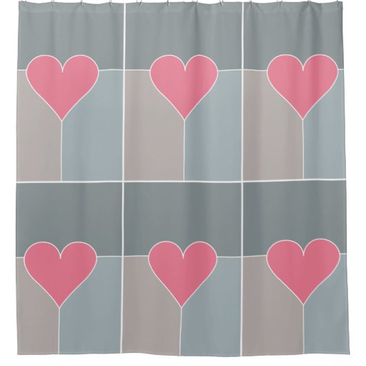 Heart Pattern douchergordijn Douchegordijn (Voorkant)
