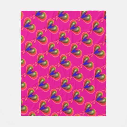 Heart Pattern Fleece Deken (Voorkant)