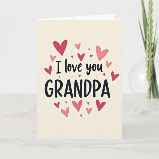 Heart Pattern Grandpa Card Kaart (Voorkant)
