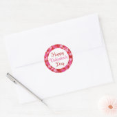 Heart Pattern Happy Valentine's Day Round Sticker (Envelop)