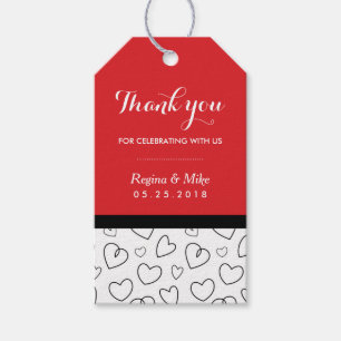 Heart Pattern Love Doodles Wedding for Gift Label Cadeaulabel
