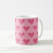 Heart Pattern Love Roze Grafisch Koffiemok (Voorkant rechts)