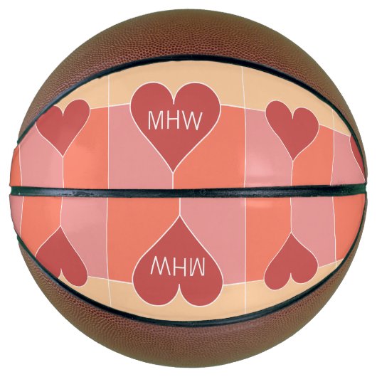Heart Pattern monogram basketbal (Voorkant)