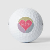 Heart Pattern monogram golfballen (Voorkant)