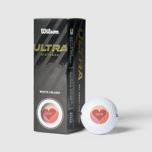 Heart Pattern monogram golfballen (Verpakking)