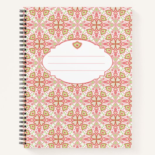 Heart Pattern Notebook – Customize Interior Pages Notitieboek (Voorkant)