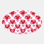 Heart Pattern Ovale Sticker (Voorkant)