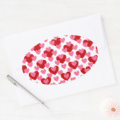 Heart Pattern Ovale Sticker (Envelop)