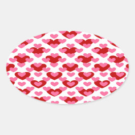 Heart Pattern Ovale Sticker