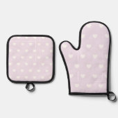 Heart Pattern Ovenwant & Pannenlap Set (Voorkant)