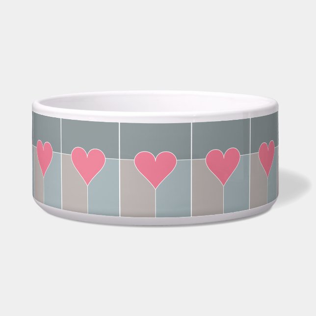 Heart Pattern pet bowls Voerbakje (Voorkant)