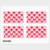 Heart Pattern Rechthoekige Sticker (Vel)
