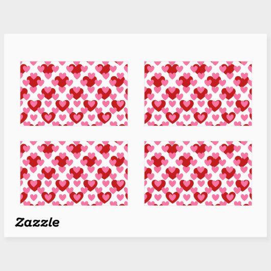 Heart Pattern Rechthoekige Sticker (Vel)