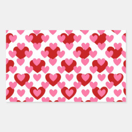 Heart Pattern Rechthoekige Sticker
