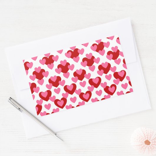 Heart Pattern Rechthoekige Sticker (Envelop)