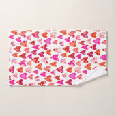Heart Pattern Red Pink Modern Bad Handdoek (Handdoek)