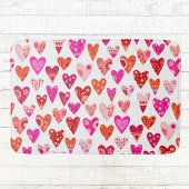 Heart Pattern Red Pink Modern Badmat