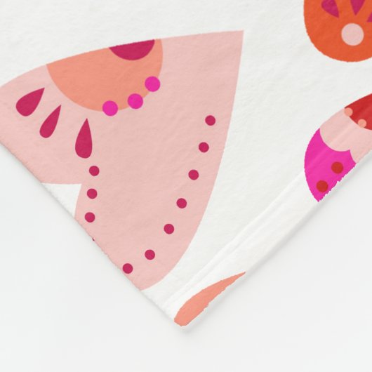 Heart Pattern Red Pink Modern Fleece Deken (Hoek)