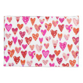 Heart Pattern Red Pink Modern Kussensloop (Achterkant-Links)