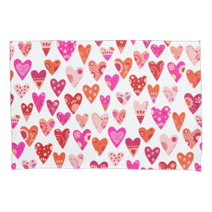 Heart Pattern Red Pink Modern Kussensloop