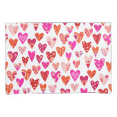 Heart Pattern Red Pink Modern Kussensloop (Voorkant-Rechts)