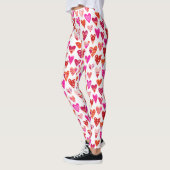 Heart Pattern Red Pink Modern Leggings (Links)