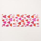 Heart Pattern Red Pink Modern Yogamat (Achterkant (horizontaal))