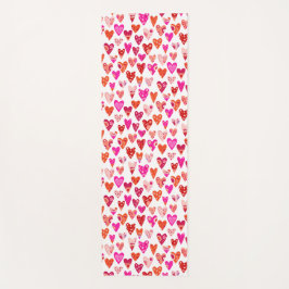 Heart Pattern Red Pink Modern Yogamat