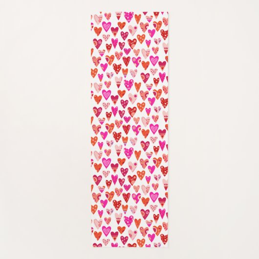 Heart Pattern Red Pink Modern Yogamat (Voorkant)