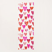 Heart Pattern Red Pink Modern Yogamat (Achterkant)