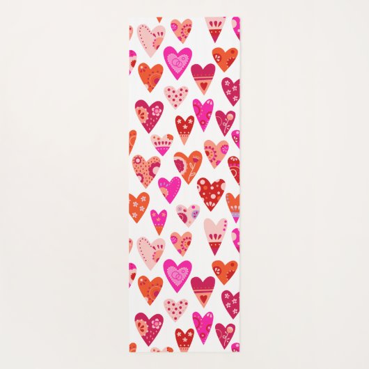 Heart Pattern Red Pink Modern Yogamat (Achterkant)