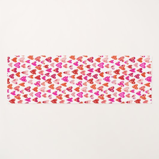 Heart Pattern Red Pink Modern Yogamat (Voorkant (horizontaal))