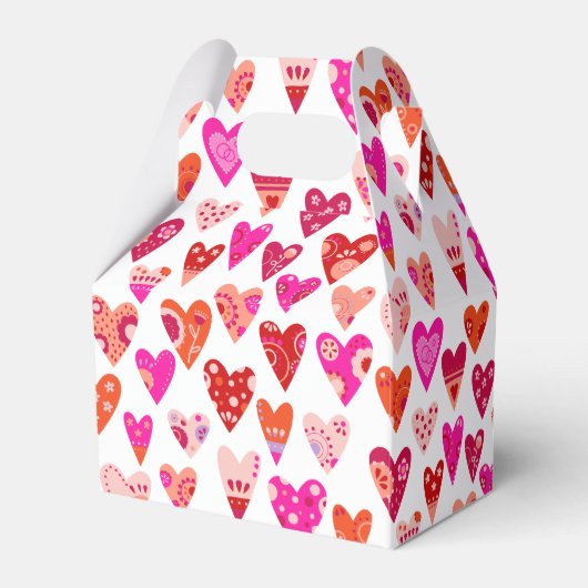 Heart Pattern Red Roze Bedankdoosjes (Achterkant)