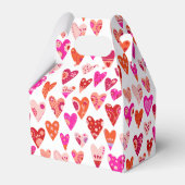 Heart Pattern Red Roze Bedankdoosjes (Voorkant Zijde)