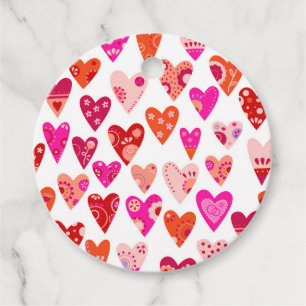Heart Pattern Red Roze Bedankjes Labels